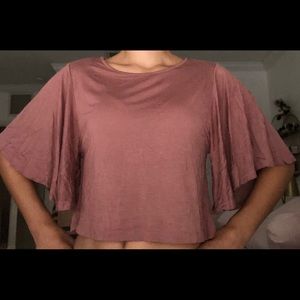 FOREVER 21 flowy cropped shirt